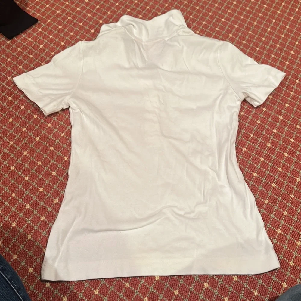 Tory Burch white button tee size small